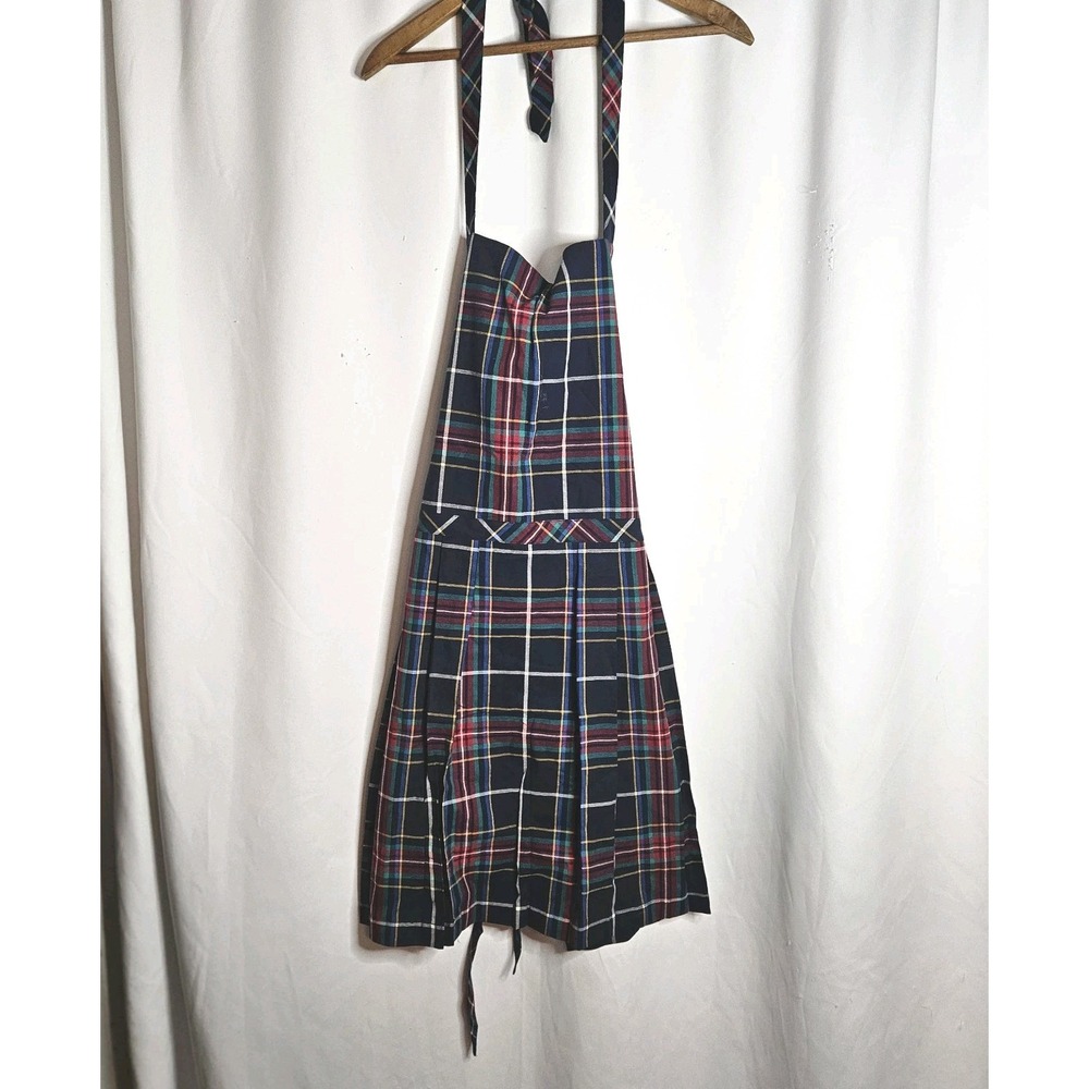 Vera Bradley tartan plaid BIB APRON tablier  PLEATED FRONT RET32‎
